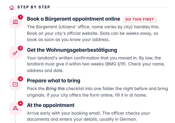 Step by step: register your address, page 7